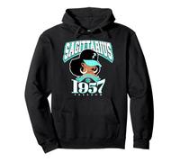 Sagittarius 1957 Zodiac Queens Afro Astrology Birthday Pullover Hoodie