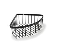 Sagittarius 80S1-B Corner Shower Shelf - Rustproof Stainless Steel Organizer - Polished SUS304, 8cm Deep - Durable Corner Storage, Matt Black