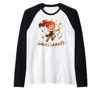 Sagittarius Anime Archer Zodiac Sign Raglan Baseball Tee