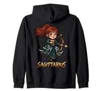 Sagittarius Anime Archer Zodiac Sign Zip Hoodie