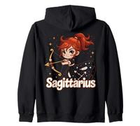Sagittarius Anime Archer Zodiac Sign Zip Hoodie