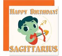 Sagittarius Birthday Card for Men - Zodiac Cartoon - Happy Birthday Card for Boys, 145mm Male Greeting Cards