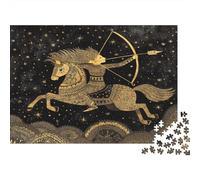 Sagittarius Constellation, Folk Art Pattern Jigsaw Puzzles. 52x38cm/1000pcs Whimsical Challenge Toy for Educational Games Gifts