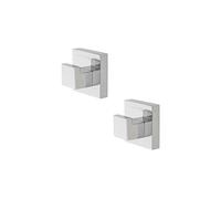 Sagittarius One 32S1 Self-Adhesive Towel Hooks - 2 Pack | Rust-Free Chrome Hooks for Bathroom & Kitchen | No-Drill Wall Mount Tea Towel Hooks - Chrome