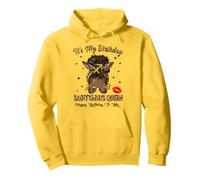 Sagittarius Queen Messy Bun It's My Birthday Black Woman Pullover Hoodie