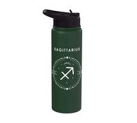 Sagittarius The Archer Graphic - Minimalist Zodiac Stainless Steel Insulated Water Bottle