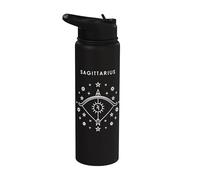 Sagittarius The Archer - Minimalist Zodiac Graphic Stainless Steel Insulated Water Bottle