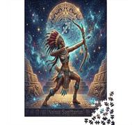 Sagittarius Zodiac 1000 Piece Jigsaw Puzzle,Educational Toy,Impossible Challenge,Adults & Kids 14+ Aztec Art,Premium Cardboard,Home Wall Decor,Gift Idea,Stress Relief 52x38cm