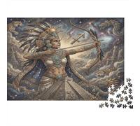 Sagittarius Zodiac 1000 Piece Jigsaw Puzzle,Great Gifts,Home Wall Decor,Adults & Kids 14+ Aztec Art,Premium Cardboard,Whimsical Challenge,Educational Toy,Stress Relief 52x38cm