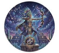 Sagittarius Zodiac 1000 Piece Jigsaw Puzzle,Premium Cardboard,Whimsical Challenge,Stress Relief Aztec Art,Educational Toy,Home Wall Decor,Gift Idea,Adults & Kids 14+ (67.5x67.5cm)