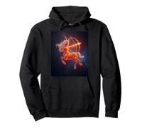 Sagittarius Zodiac Archer - Fiery Celestial Energy Pullover Hoodie