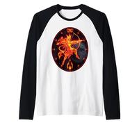 Sagittarius Zodiac Archer - Fiery Celestial Energy Raglan Baseball Tee