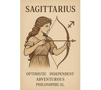 Sagittarius Zodiac Art Print, Classical Vintage Style, Optimistic and Adventurous Theme, Brown Sepia Tones