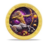 Sagittarius Zodiac Challenge Coin | Astrological Sign & Symbol Medallion | Sagittarius Horoscope Token | Commemorative Gifts for Collectors, Astrology Enthusiasts, and Zodiac Lovers