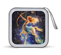 Sagittarius Zodiac Funny CD Case 40 Capacity DVD Holder Portable Storage Disc Binder Wallet for Car Home Travel
