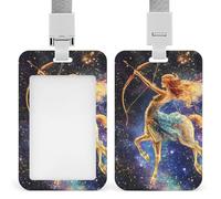 Sagittarius Zodiac Funny ID Badge Holder with Detachable Neck Lanyards Vertical Card for Offices Men Women