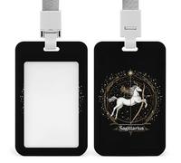 Sagittarius Zodiac Sign Funny ID Badge Holder with Detachable Neck Lanyards Vertical Card for Offices Men Women