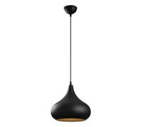 saglam metal fat bell shape ceiling pendant light in black and gold