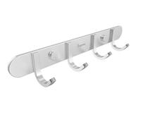 Sagmoc Coat Hook Rack Brushed Nickel 10.6-Inch Coat&Towel Hook Rail Wall Mounted with 4 Hooks, Durable Wall Hangers for Bedroom, Bathroom, Foyer, Hallway (SUS304 Stainless Steel)