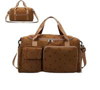 Sagna Gym Bag - Large Capacity Track Bag with Shoe Compartment | Gym Bag for Women with Wet Pocket | Water Resistant Travel Bag | Gym Duffel for, brown, Please refer to the description, Please refer