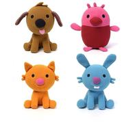 SAGO mini Plush Gift Pack, 4 Stuffed Animals with Transforming Cardboard Playhouse, Pretend Play Kids Toys for Boys & Girls Ages 3 and up