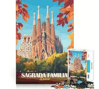 Sagrada Familia Barcelona Hard Jigsaw Puzzle for Adults 1000 Pieces Recall Boost Quiet Calm Smooth Cut Classic Gift (38x52cm)