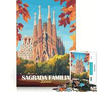 Sagrada Familia Barcelona Jigsaw Puzzles 1000 Pieces for Adults Boost Memory Peaceful Fun Premium Cut Memorable Gift (38x26cm)