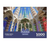 Sagrada Familia, Barcelona Wooden Jigsaw Puzzle Waterproof 1000 Piece Puzzles for Adults Challenging And Brainteasing Home Decoration