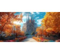 Sagrada Familia Cathedral Diamond painting Kit with Complete Set of Diamond Art Accessories, DIY Full Drill Embroidery Kit, Tree Diamante Gems Canvas Wall Art Crafts for Adults,Gifts 28x56in ZSHD-0028