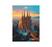 Sagrada Familia Paint by Numbers for Adults Sunset Canvas for Painting by Numbers for Adults 12 x 16 In Paintings Canvas Wall Art Supplies with Acrylic Paint Set and Brush for Gifts for Women GYYH0892