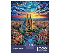 Sagrada Familia Puzzle 1000 Pcs Jigsaw Puzzle Challenge Paper Eco-friendly Puzzle for Adults & for Age 12 And Up 38x26cm/1000pcs