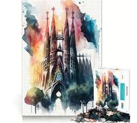 Sagrada Familia Puzzle for Teenagers 1000 Pieces Smart Reason Toy Stress Release Sharp Edge Birthday Gift (38x52cm)