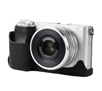 Sagreeny Camera Half Case Compatible with Sony ZV-E10 Genuine Real Leather Protective Bottom Cover with Opening Design Easy Battery SD Card Access No Need to Remove Case for Screen Flip and Data Port