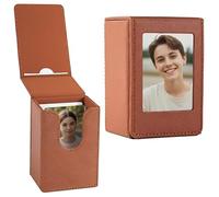Sagreeny Instant Photo Case for 2x3 Films, Compatible with Instax Mini EVO Mini Liplay 12 11 SE 41 40 99 90 9 8 7S, PVC Leather Films Storage Box (Brown)