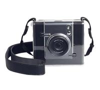 Sagreeny Protective Camera Case Compatible with Fujifilm Instax Wide EVO Instant Camera, Custom Fit Soft Silicone Clear Case with Black Nylon Adjustable Shoulder Strap, Compact Carrying Storage