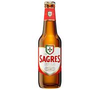 Sagres Premium Portuguese Lager | Moderately Rich, Dry & pleasantly bitter | 100% Natural Ingredients | Case of 24 Beers from Portugal | 24 x 330ml | 5% ABV
