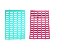 Saguaro Acres Rabbit and Small Animal Cage Resting Mat for Wire Floored Cages 2 Pack (Pink & Teal)