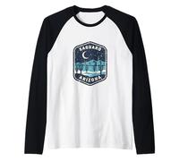 Saguaro Arizona Desert Cactus Night Sky Moon Stars Raglan Baseball Tee
