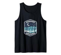 Saguaro Arizona Desert Cactus Night Sky Moon Stars Tank Top