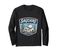 Saguaro Cactus Arizona Desert Mountain Sunset Nature Long Sleeve T-Shirt