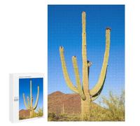 Saguaro Cactus in Bloom - Decorative Wooden Puzzle, 1000 PCS, Screen-Free Activity - for Quiet Evenings And Focused Play