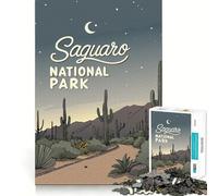 Saguaro National Park 1000 Teenager Pieces Jigsaw Puzzle Memory Boost Calm Escape Pattern Assembly Warm Surprise (50x75cm)