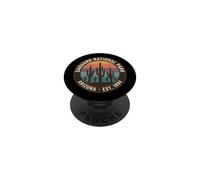 Saguaro National Park Arizona Retro Sunset Cactus Badge PopSockets Adhesive PopGrip