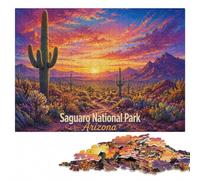 Saguaro National Park Arizona Starry Night Jigsaw Puzzle, 1000 Pieces | Clear image details - a simple way to organise the image on weekends.