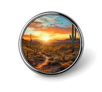 Saguaros at Sunset Badge Holder Exquisite Round Badge with Picture Pin DIY Button Badges Personalized Metal Button Pin Fashion Brooch Crafts Gifts Clothes Decorative Pins