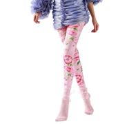 Sahabowi Opaque Soft Lycra Seamless Leggings for Womens, high Waist Elastic Control top, EJF2024070818, Pink Rose Flowers Pants, 1pcs