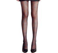Sahabowi Women Stars Glitter Powder Tights, Sheer High Waist Silk Pantyhose, Color Sparkly Printed Stockings Shiner Thin(ELW2024062004blue1, Blue glitter stars black color, 1pcs)