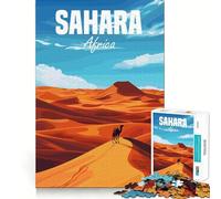 Sahara Africa Desert 1000 Pieces Jigsaw Puzzles for Adults Improve Memory Peaceful Fun Sharp Edge (38x26cm)