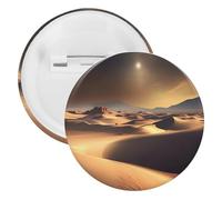 Sahara Desert Badge Metal Round Pins, Lightweight Brooch for Backpack, Fashion Button Pins Badge for Shirts, Jackets, Shawl Coat, Unisex, 12PCS, Tinplate, metal round pins