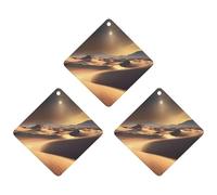 Sahara Desert Car Air Freshener, 3 Pcs Rhombus Hanging Air Freshener Cards, Long Lasting Fragrance Scented Cards for Car, Home, Office White-style
